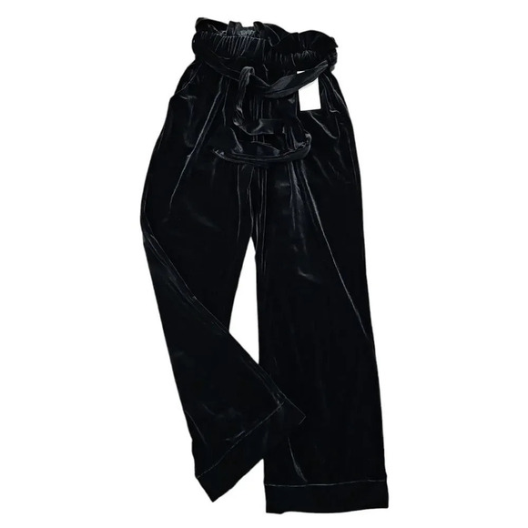 Nichole LYNEL VELVET WIDE LEG PANTS IN BLACK - Picture 4 of 10